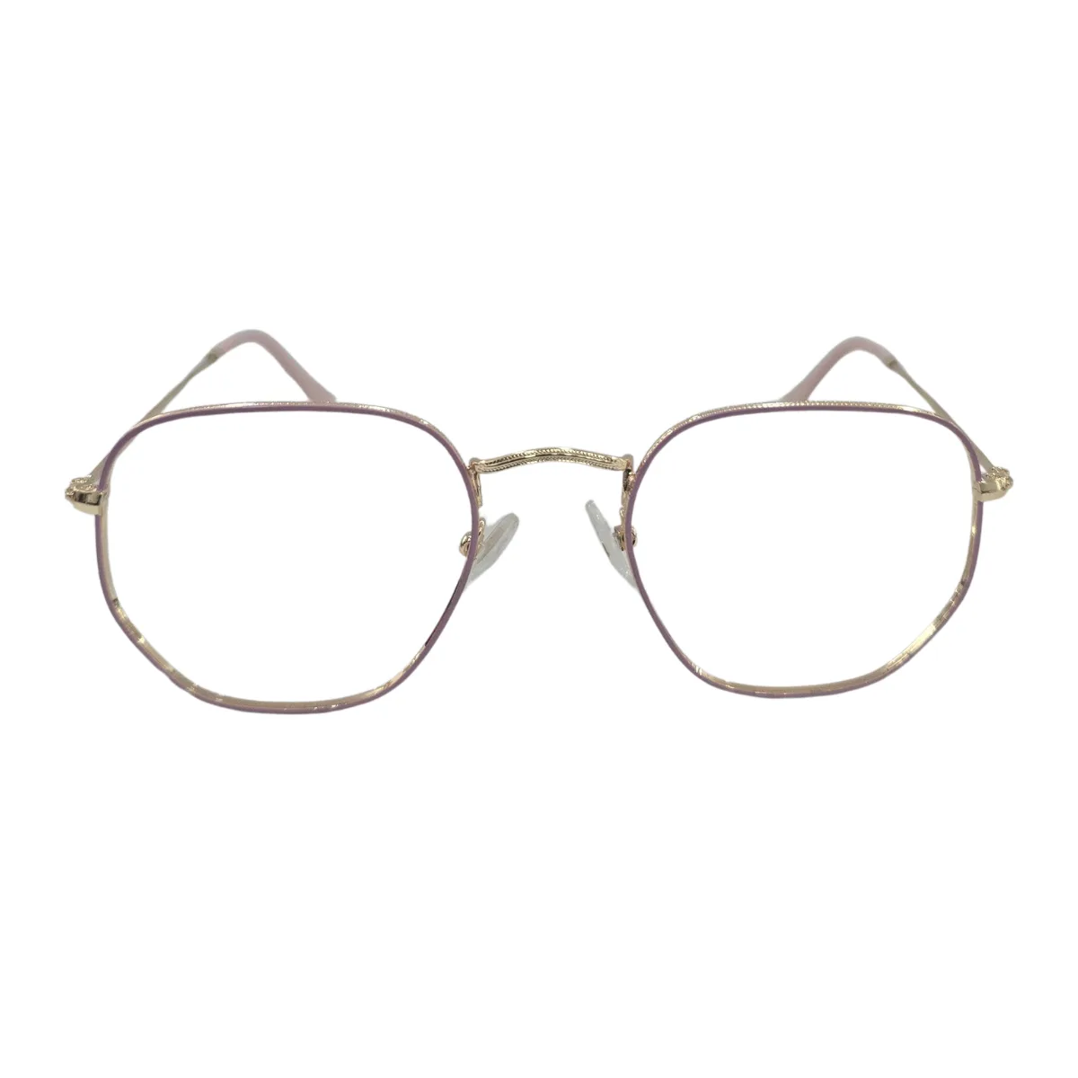 Armação de Grau Geométrica em Metal com Detalhe Malva