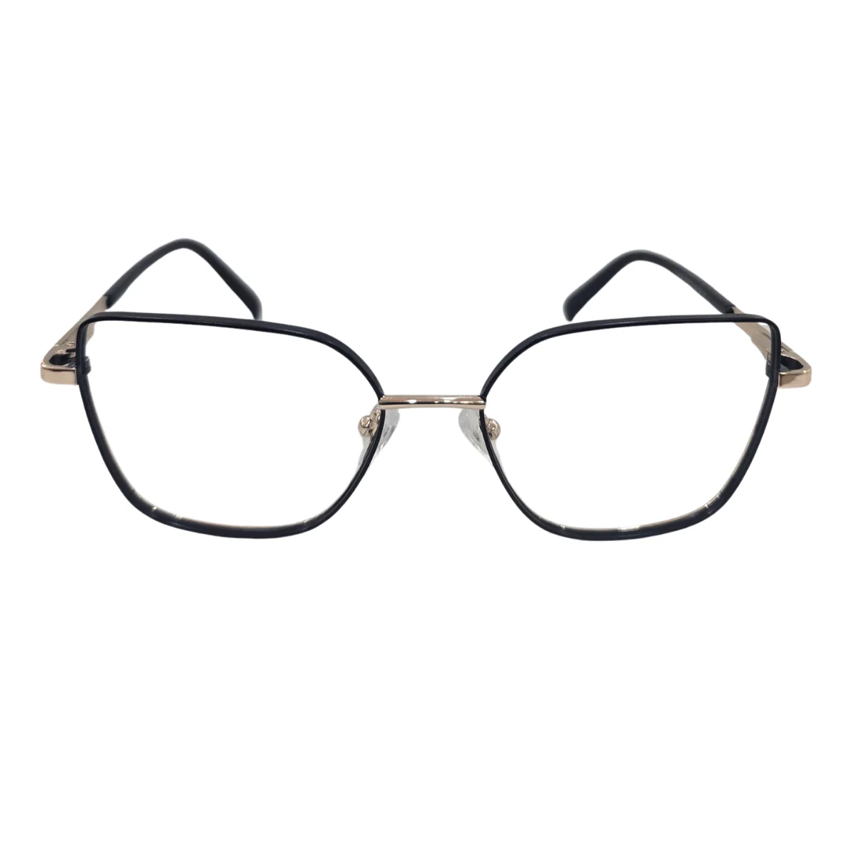 Armação de Grau Quadrada Gatinho Preto e Dourado