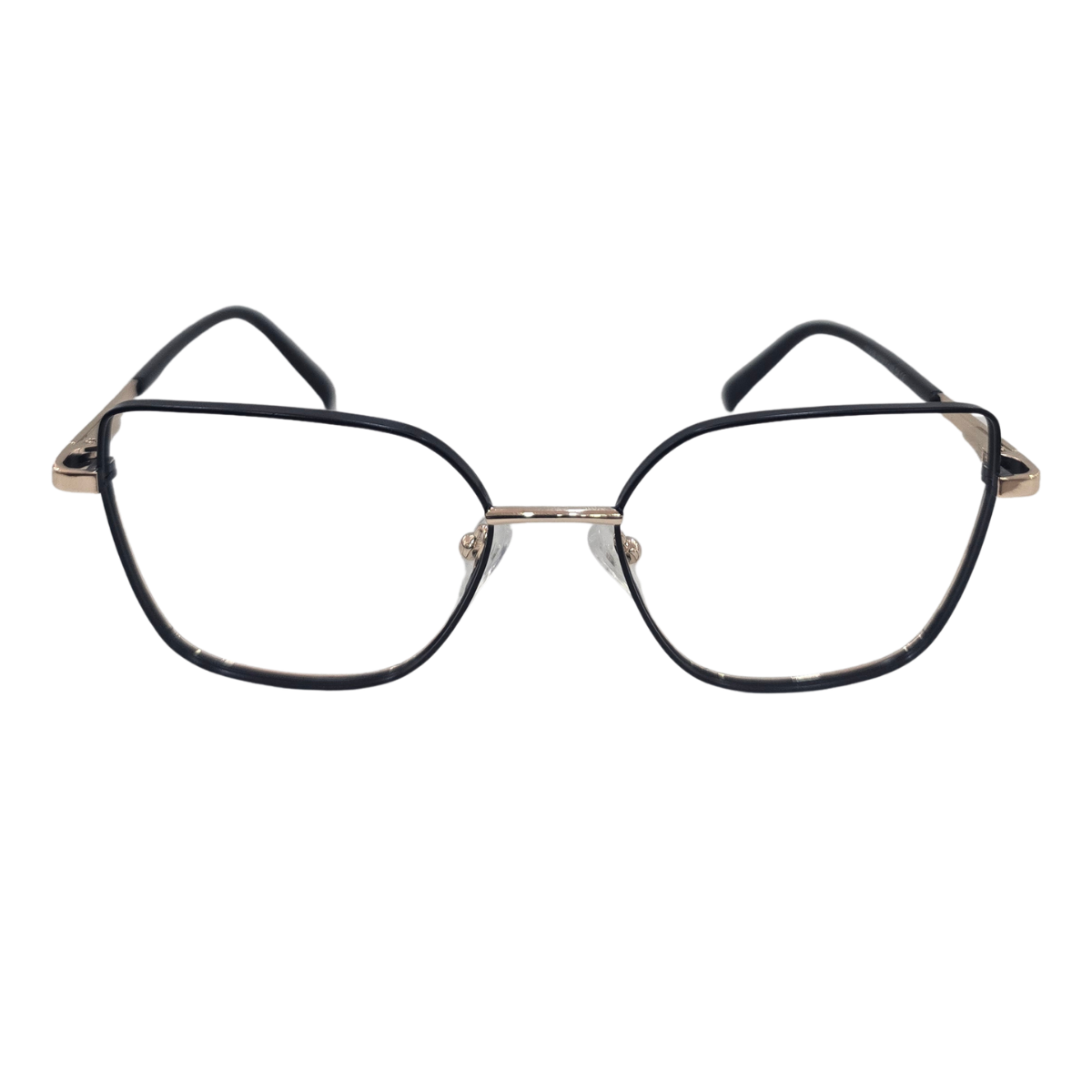 Armação de Grau Quadrada Gatinho Preto e Dourado