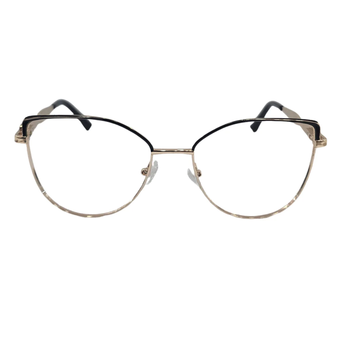 Armação de Grau Gatinho Metal Dourada e Preta