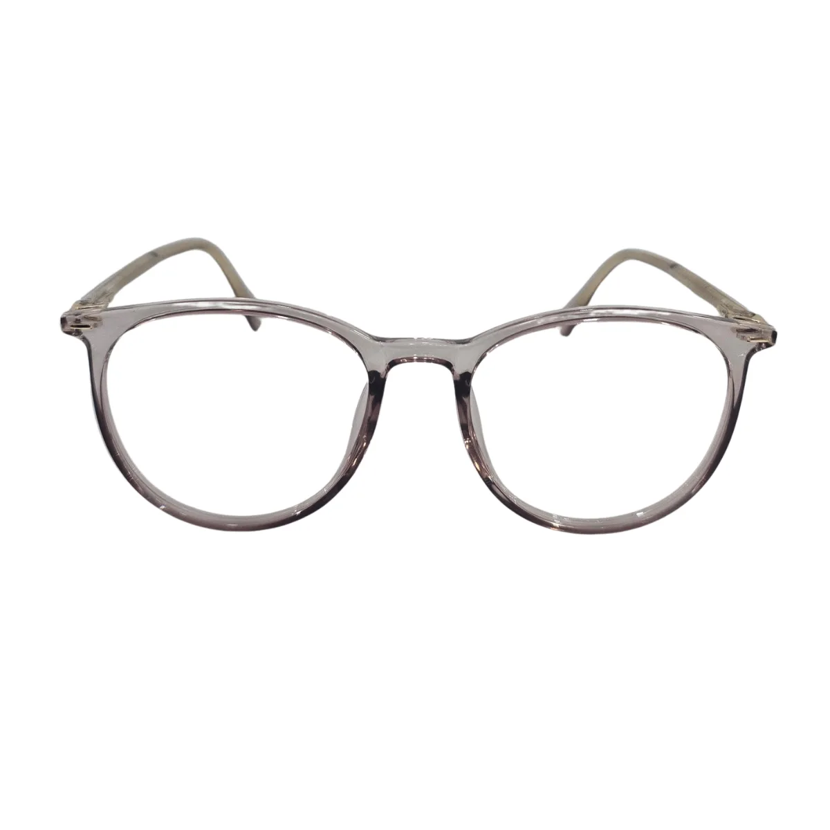 Armação de Grau Redonda RITZ Acetato Translúcido Marrom Fume