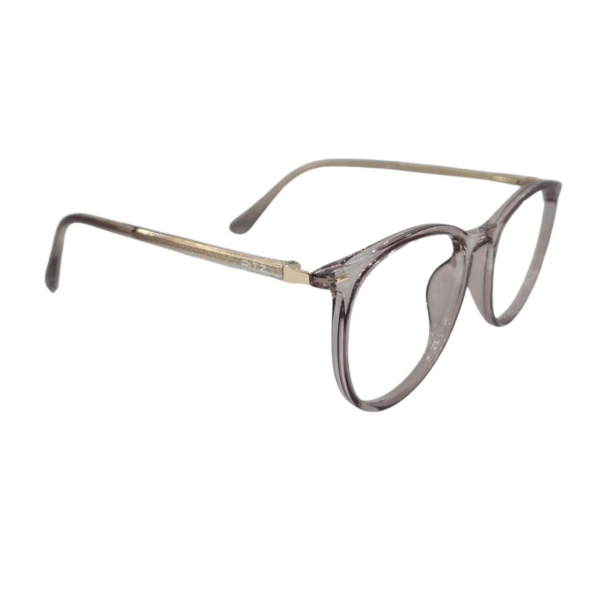 Armação de Grau Redonda RITZ Acetato Translúcido Marrom Fume