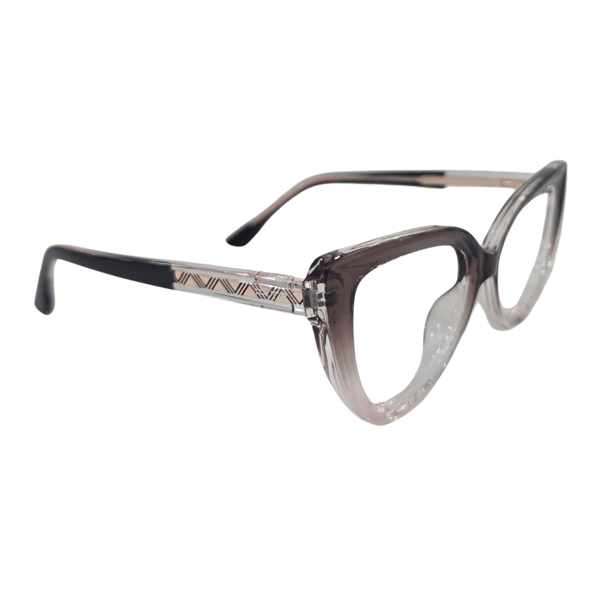 Armação de Grau Gatinho RITZ Acetato Degradê Marrom e Cristal