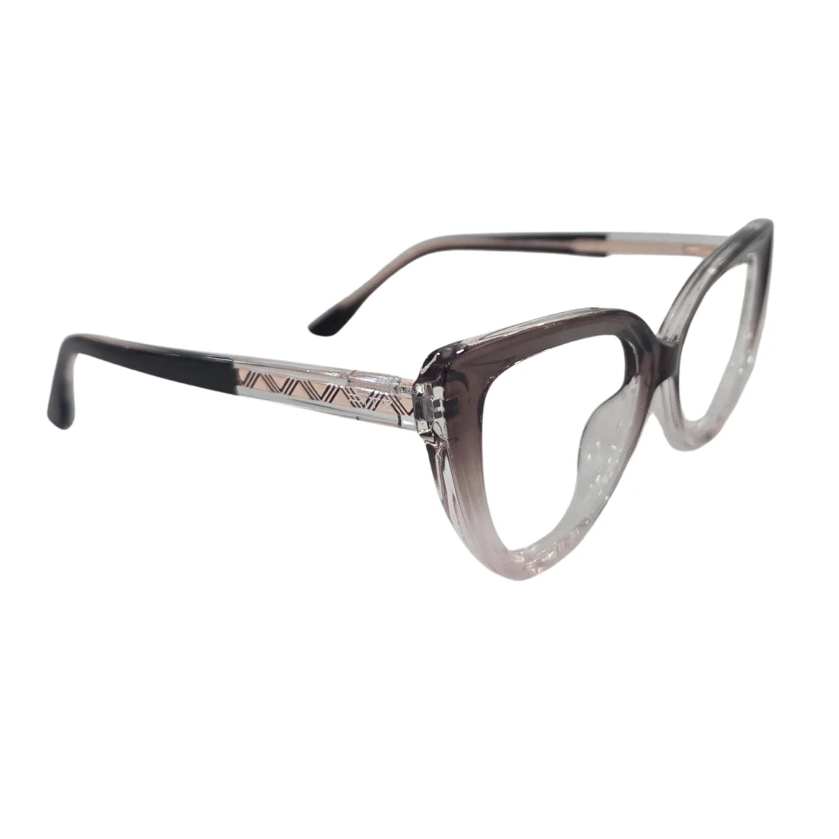 Armação de Grau Gatinho RITZ Acetato Degradê Marrom e Cristal