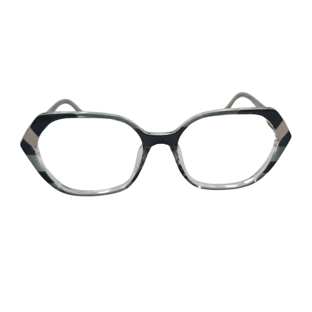 Armação de Grau Geométrica RITZ Acetato Color Block Translúcido