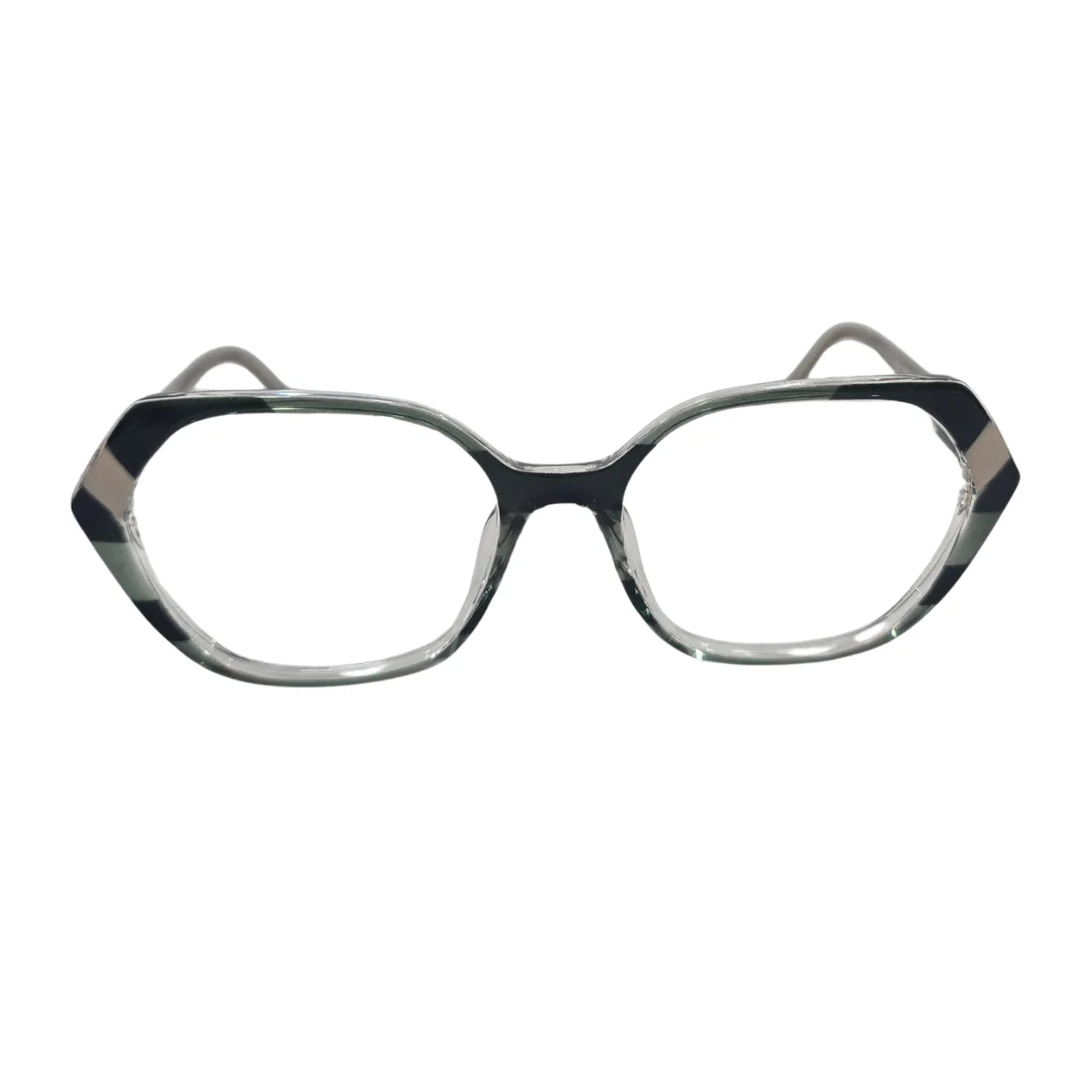 Armação de Grau Geométrica RITZ Acetato Color Block Translúcido