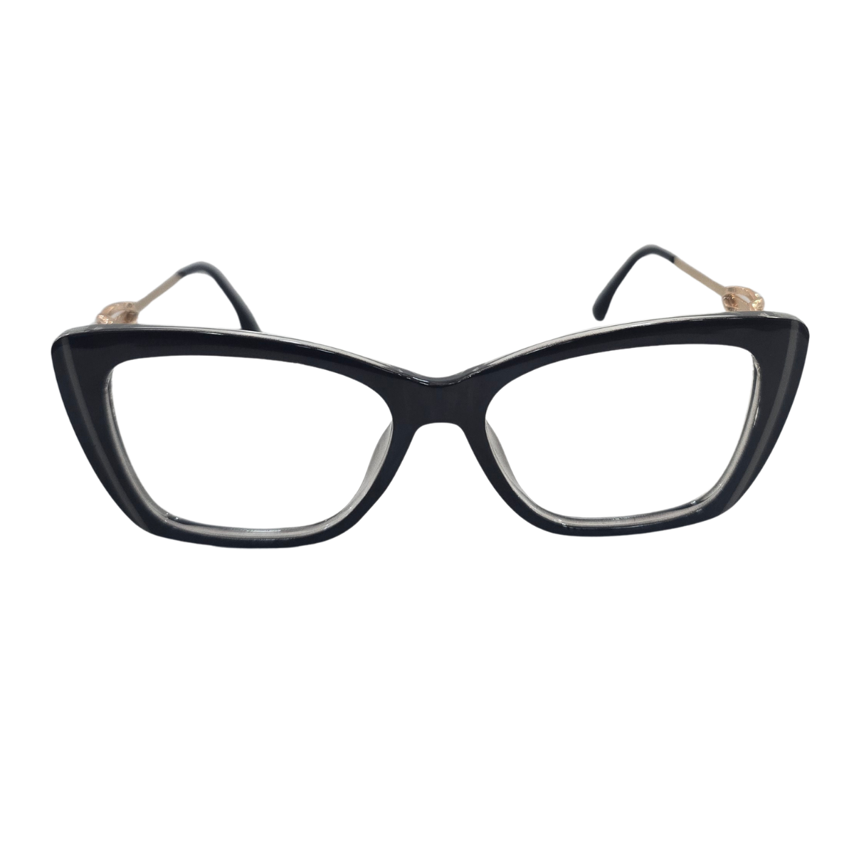 Armação de Grau Gatinho RITZ Preto Laminado com Detalhe Nó Dourado