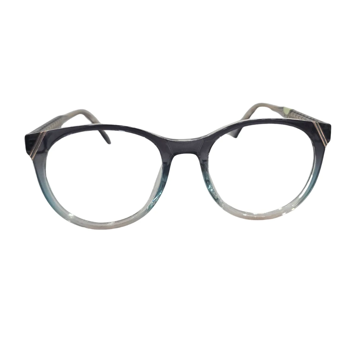 Armação de Grau Redonda RITZ Acetato Degradê Verde e Translúcido