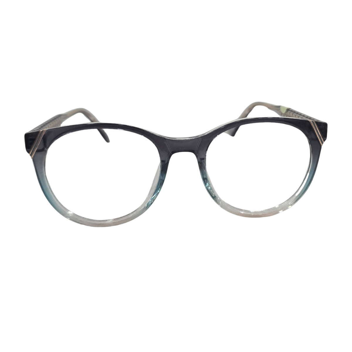 Armação de Grau Redonda RITZ Acetato Degradê Verde e Translúcido