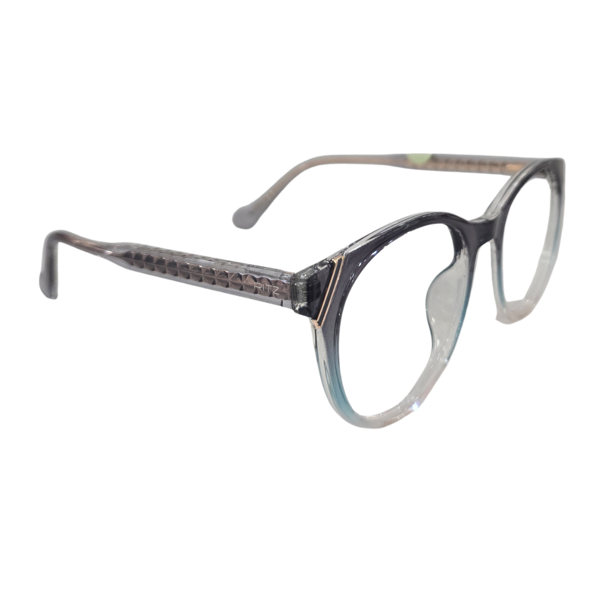 Armação de Grau Redonda RITZ Acetato Degradê Verde e Translúcido