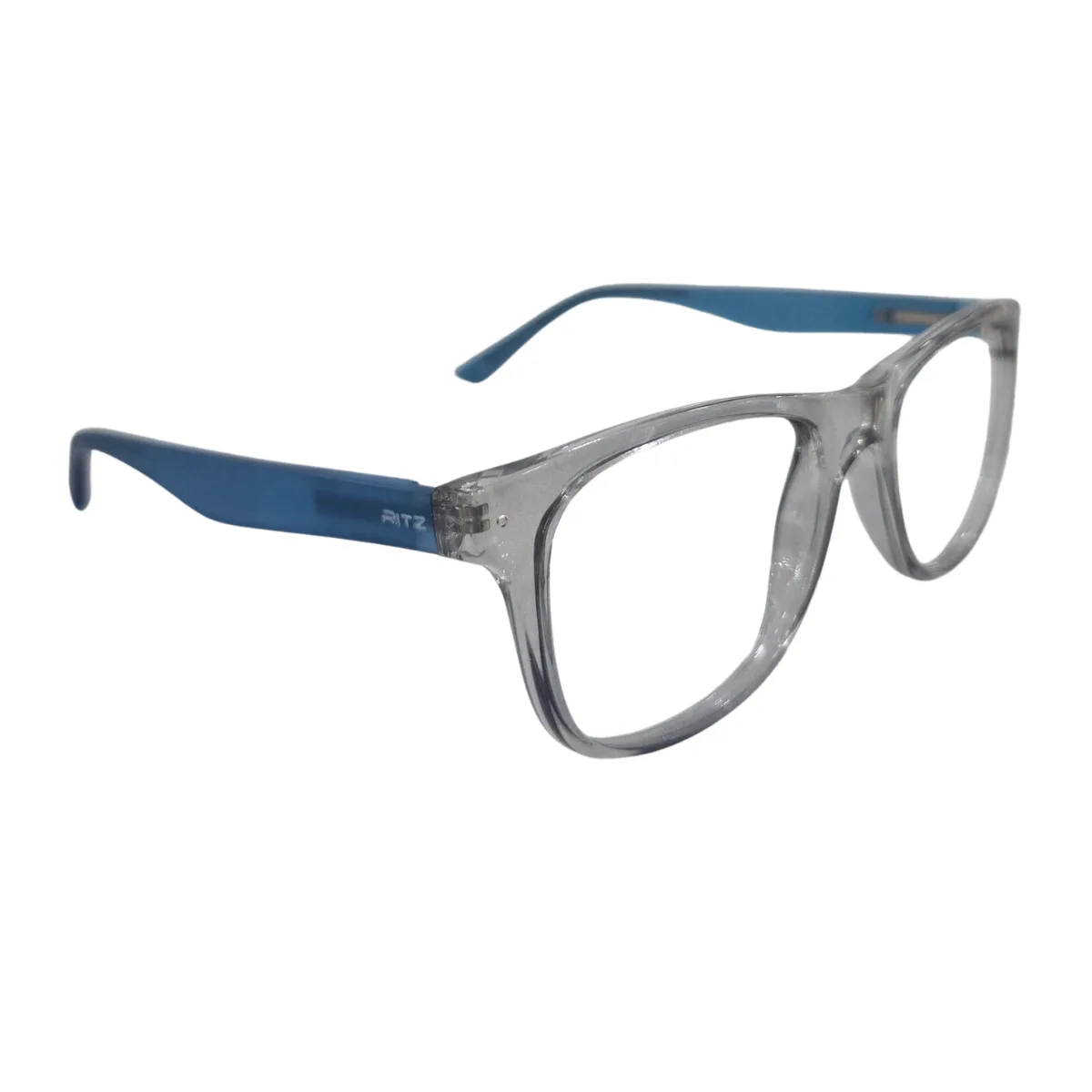 Armação de Grau Retangular RITZ Cinza Translúcido e Azul
