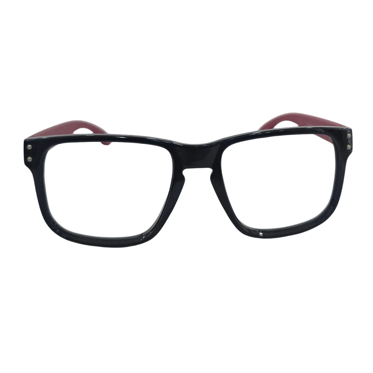 Armação de Grau Retangular RITZ Preta e Haste Vermelha