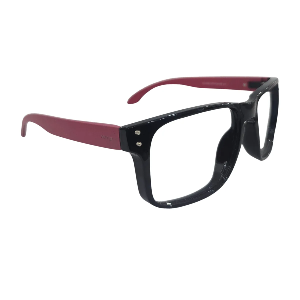 Armação de Grau Retangular RITZ Preta e Haste Vermelha