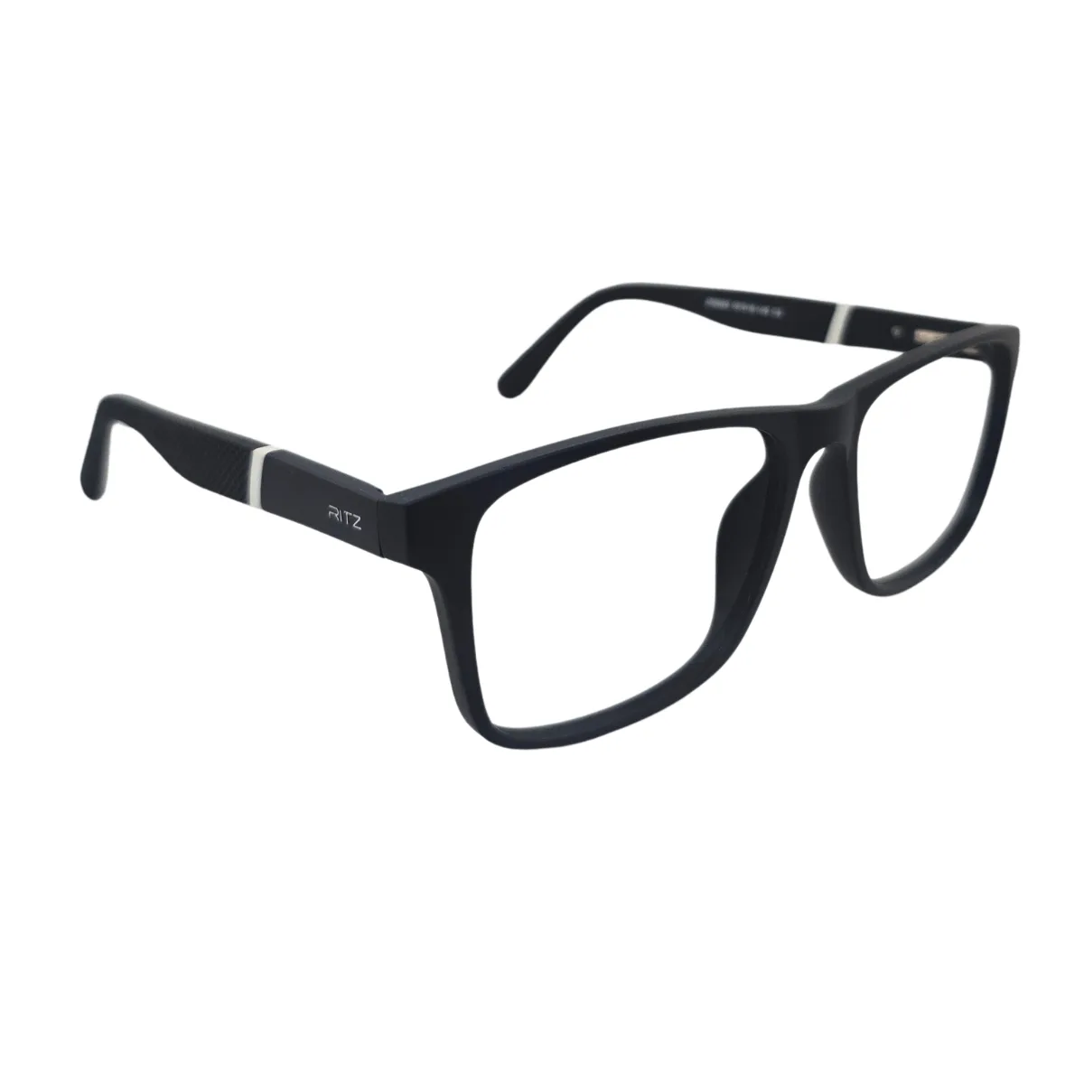 Armação de Grau Retangular Masculina RITZ Preta Fosca com Detalhe