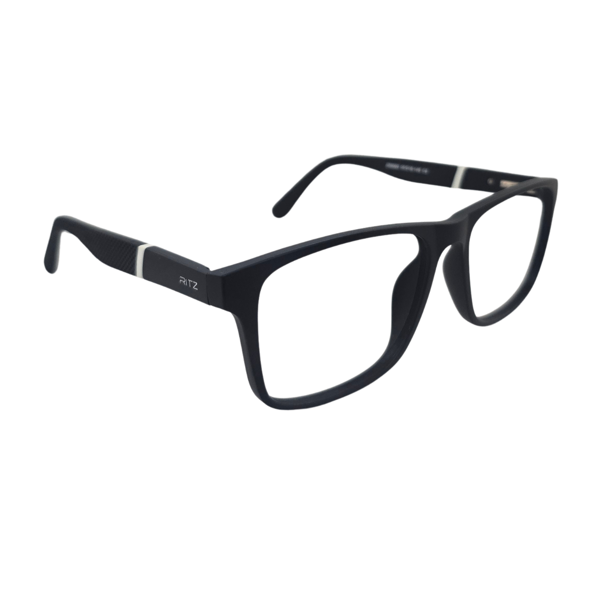 Armação de Grau Retangular Masculina RITZ Preta Fosca com Detalhe