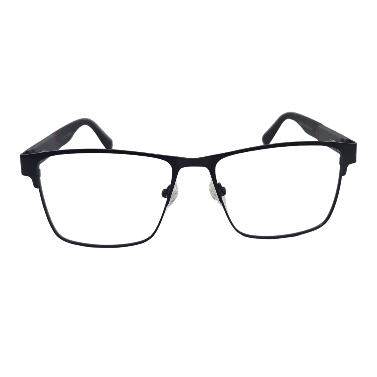 Armação de Grau Retangular Masculina RITZ Metal Preta Fosca com Detalhe