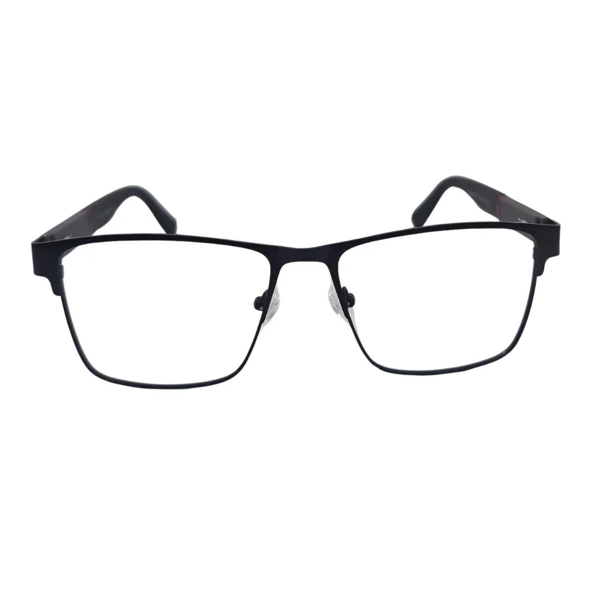 Armação de Grau Retangular Masculina RITZ Metal Preta Fosca com Detalhe