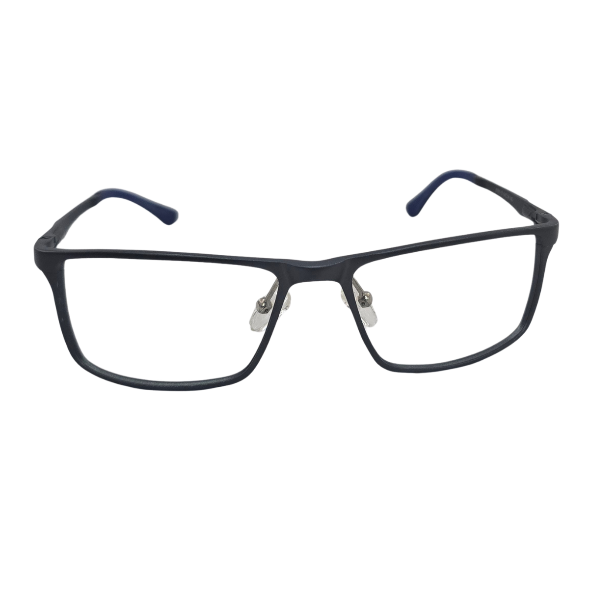 Armação de Grau Retangular Masculina RITZ Metal Preta Fosca e Azul