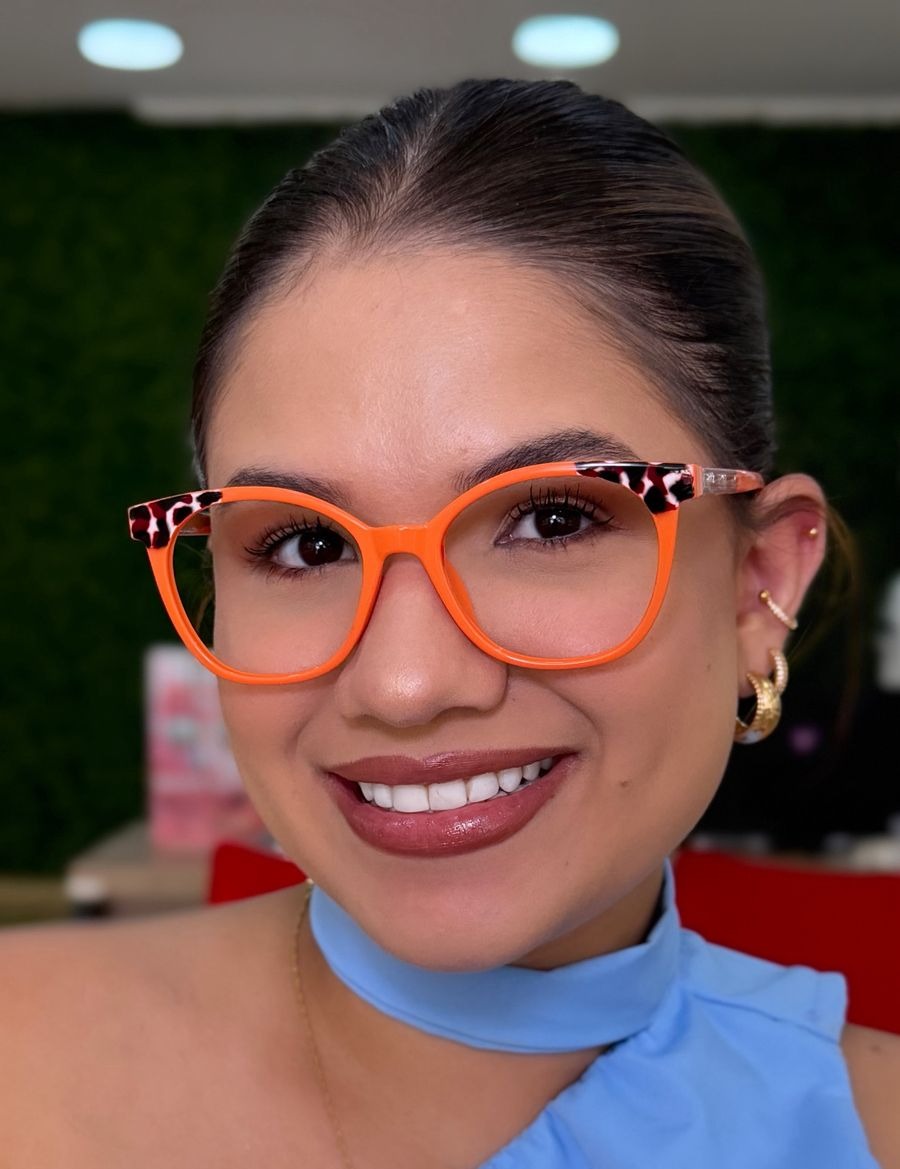 Armação de Grau Gatinho RITZ Acetato Salmão e Tartaruga