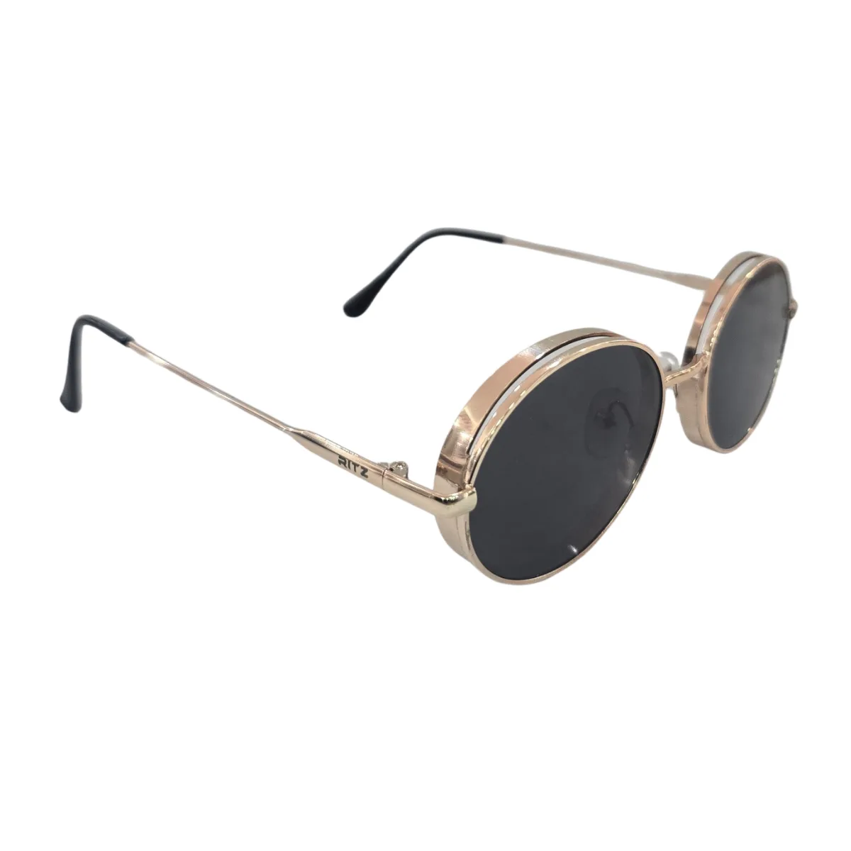 Óculos de Sol Redondo Feminino RITZ Metal Dourado Retrô