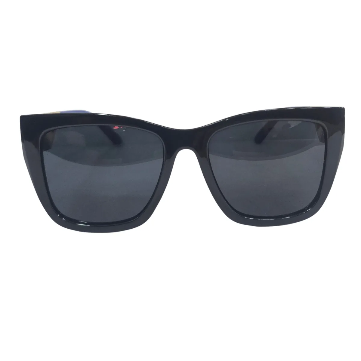 Óculos de Sol Feminino RITZ Preto Bold com Haste Vazada Azul e Dourada