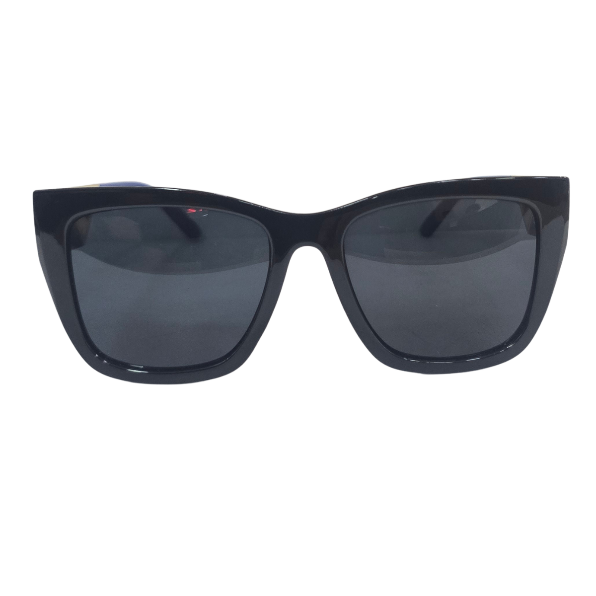 Óculos de Sol Feminino RITZ Preto Bold com Haste Vazada Azul e Dourada