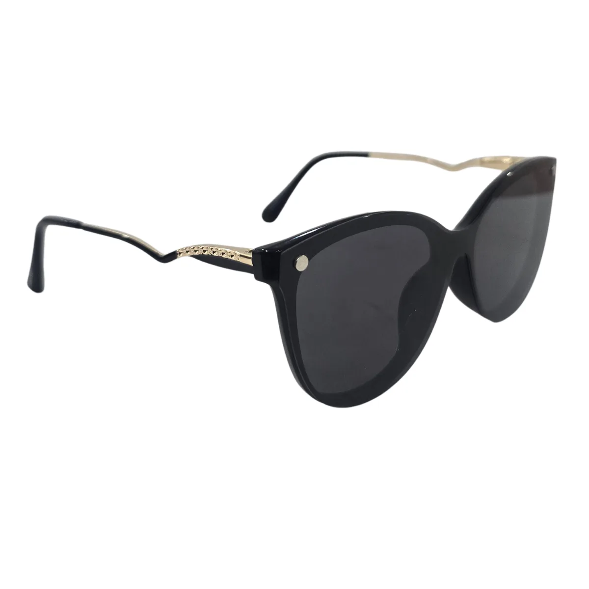 Armação de Grau com Clip-on Solar Feminino RITZ Gatinho Preta e Dourada