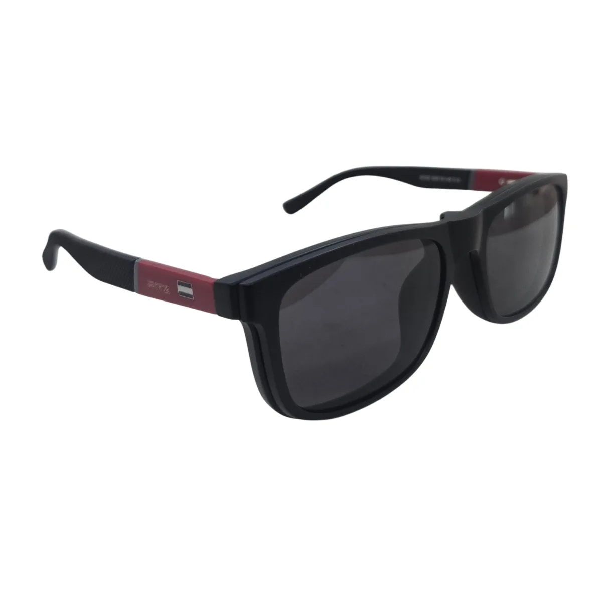 Armação de Grau com Clip-on Solar Masculina RITZ Retangular Preta com Detalhe