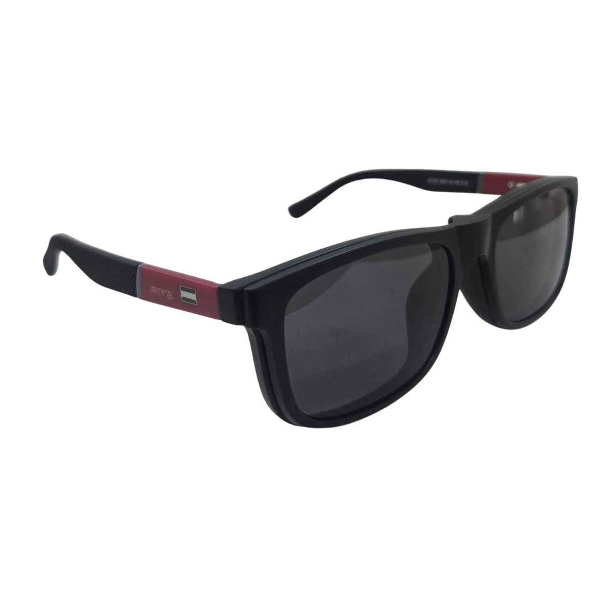 Armação de Grau com Clip-on Solar Masculina RITZ Retangular Preta com Detalhe