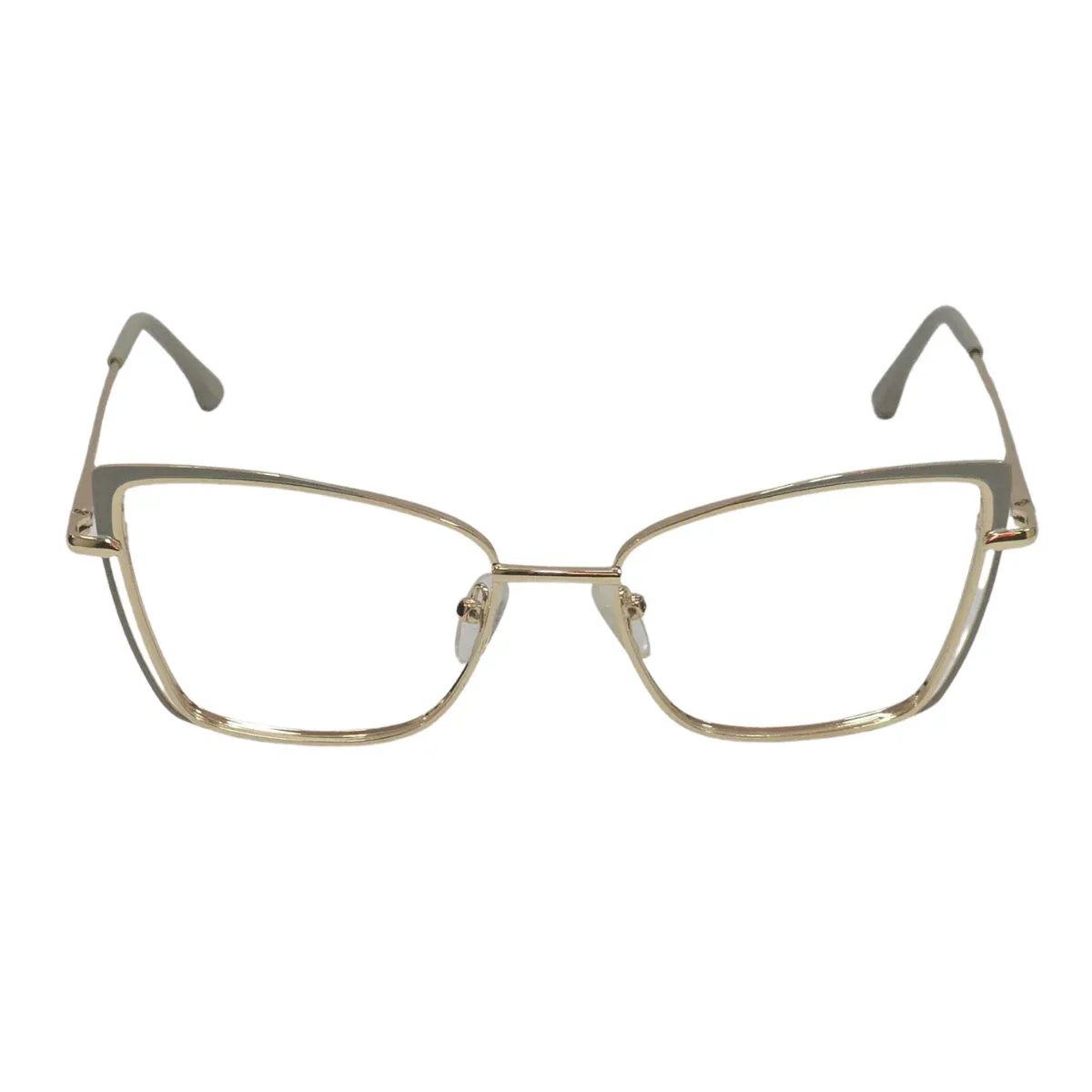 Armação de Grau Feminina RITZ Gatinho Metálica Dourada