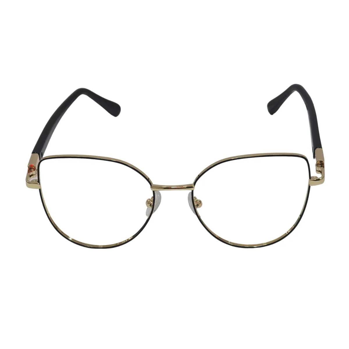 Armação de Grau Feminina RITZ Geométrica Dourada com Haste Preta