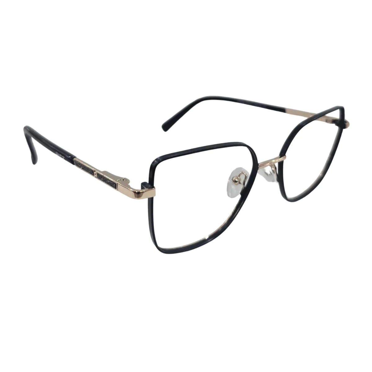 Armação de Grau Quadrada Gatinho Preto e Dourado